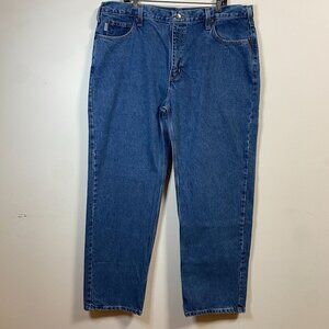 Carhartt Mens Relaxed Fit Blue Jeans 42x32 100% Cotton Denim Casual Wear